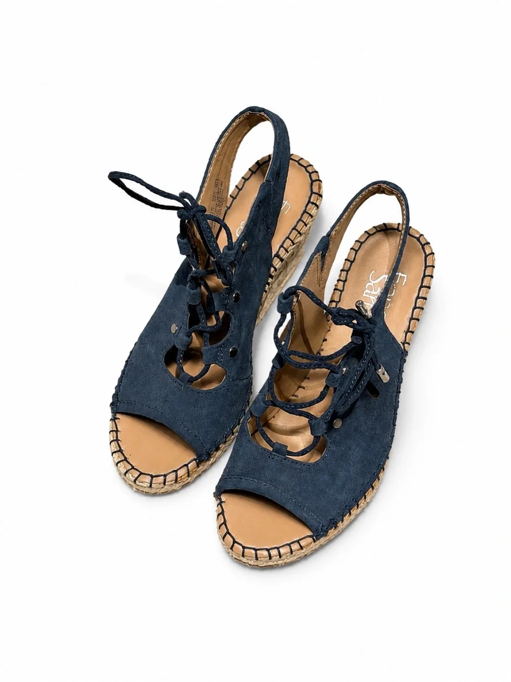 Franco Sarto NATALY Navy Espadrille Wedge Sandals – Size 5.5